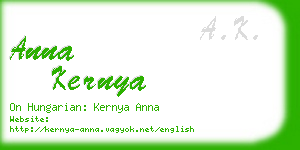 anna kernya business card